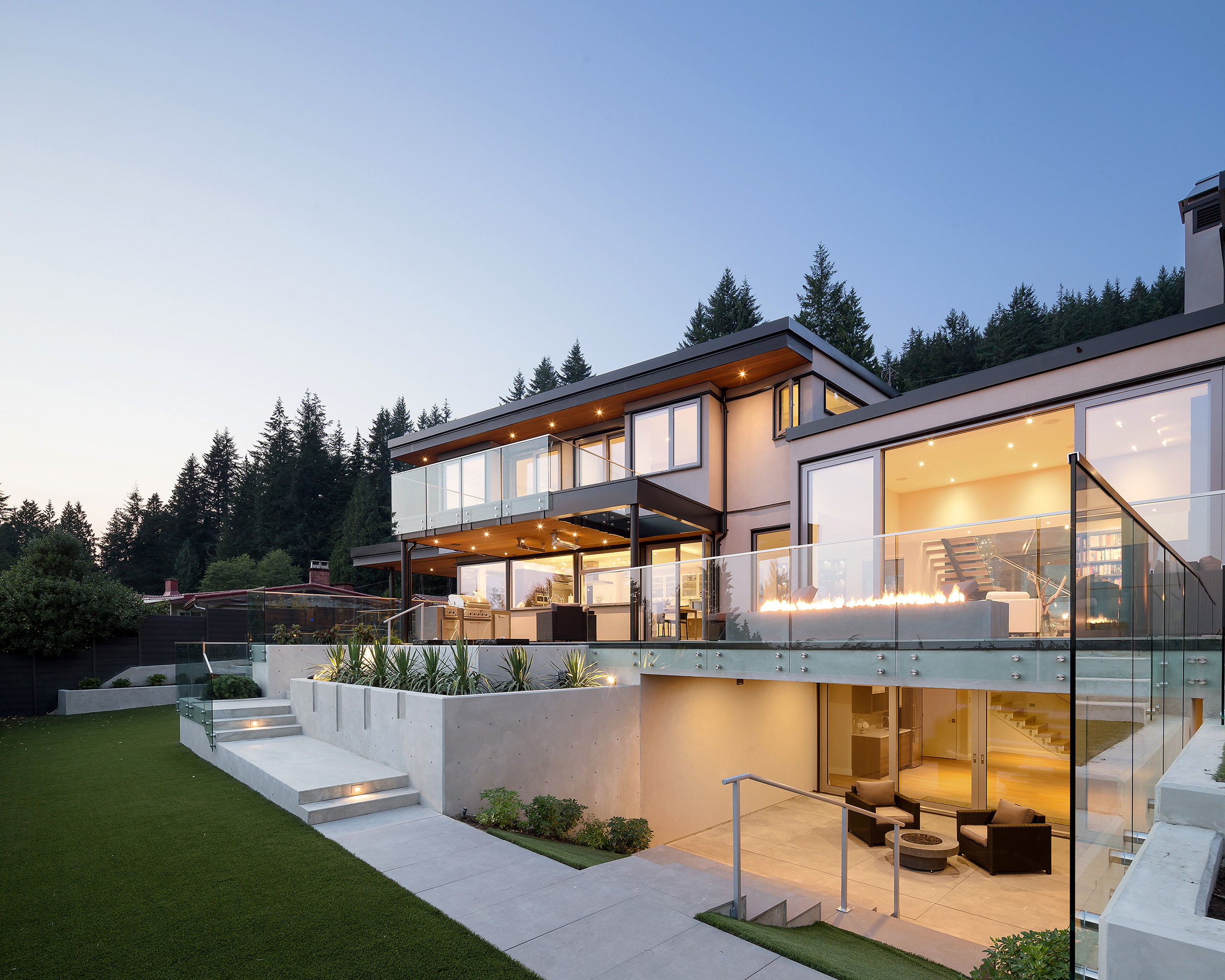 Extensive glazing on a modern custom home