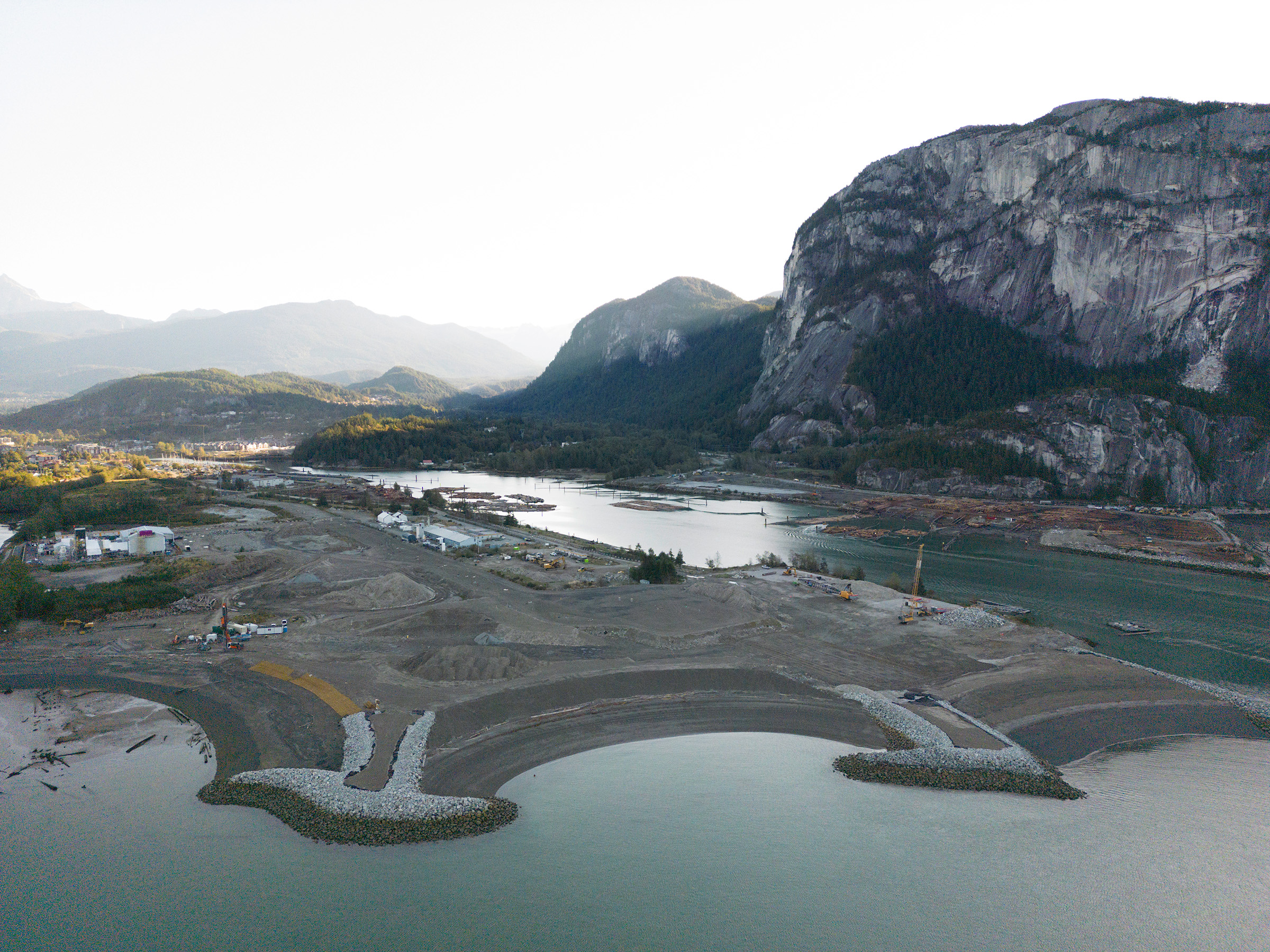 Aerial photo of the Squamish Chief and Howe Sound